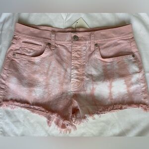 7 For All Mankind Pink Tie-Dye Jean Shorts | Monroe Cut Off Sz 29